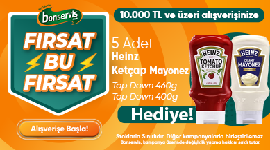  10000 TL ve üzeri alışverişinize 5'er adet Heinz Ketçap ve Mayonez Hediye! 