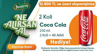 12.500 TL ve Üzeri Alışverişinizde 2 Koli Coca-Cola HEDİYE!