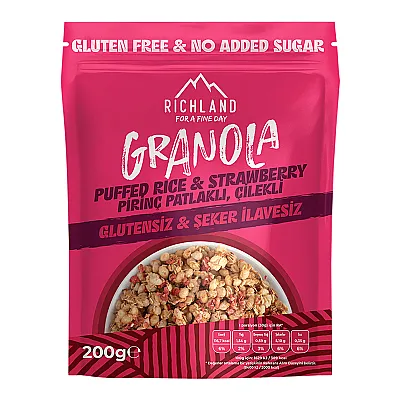 Richland Glutensiz Çilekli Pirinç Patlaklı Gronala - 1